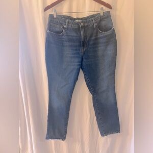 Good American Mid-Blue Ankle Crop Jeans